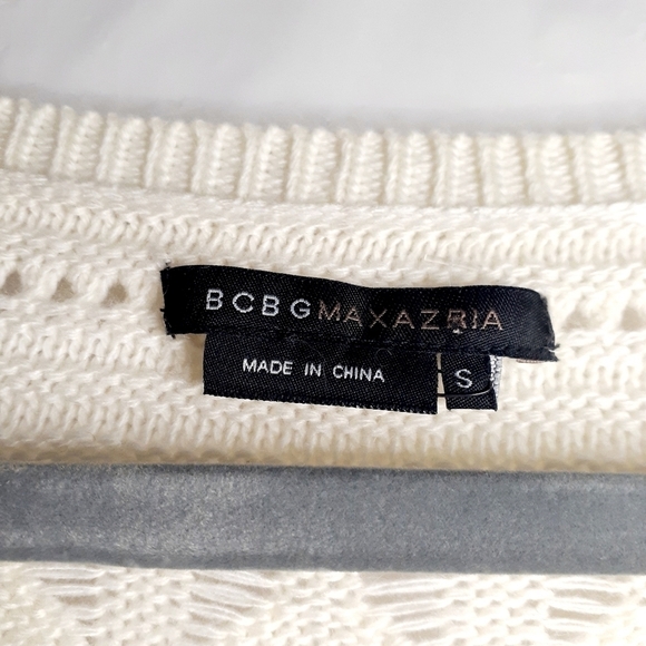 BCBGMAXAZRIA Pullover Colorblock Open Knit Oversized Sweater Small - Picture 5 of 10